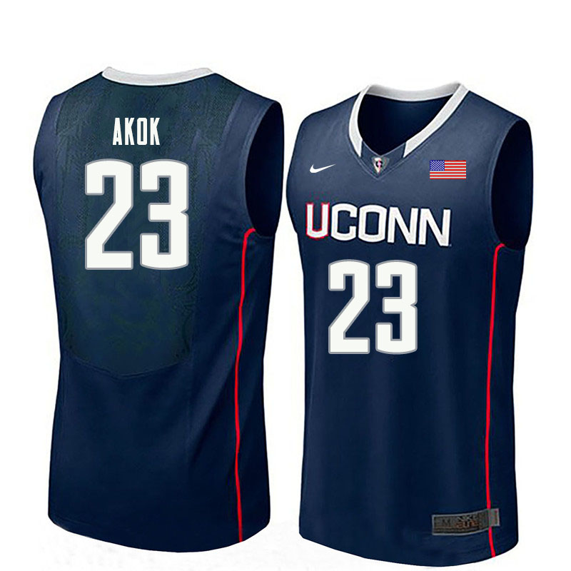 Men #23 Akok Akok Uconn Huskies College Basketball Jerseys Sale-Navy - Click Image to Close